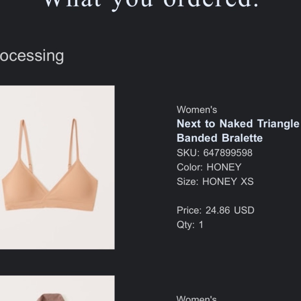 Abercrombie and Fitch next to naked triangle banded bralette